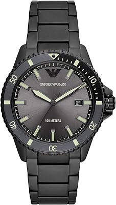 Montre à trois aiguilles en acier inoxydable pour homme emporio armani