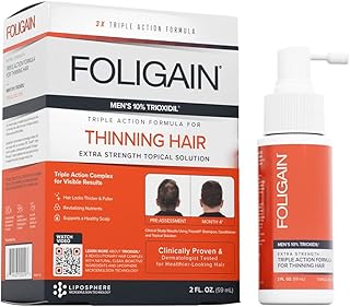 Formule complète triple action pour cheveux clairsemés pour hommes avec 10 foligene pure