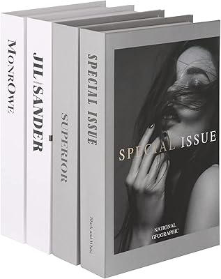 4 pièces de décoration de faux livre - ensemble de livre de couverture