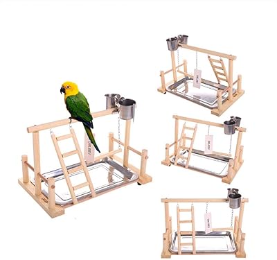 Maison de jeux pour perroquets intool pour dressage d'oiseaux, perchoir de jeu en bois et salle de sport, échelle avec jouets d'exercice, convient aux conures, tourtereaux, calopsittes, conures, perruches et moineaux. DIAYTAR COTE D'IVOIRE fait preuve d'une approche innovante en matière de commerce électronique, en offrant régulièrement des promotions et des offres spéciales pour fidéliser ses clients. L'entreprise contribue ainsi au développement du commerce électronique en Côte d'Ivoire en proposant une alternative pratique et économique pour faire ses achats.