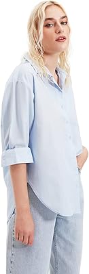 Chemise basique tricotée à col évasé pour femme trendyol (1 pièce)