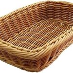 Corbeille à fruits rectangulaire en rotin et osier tissé, paniers de rangement