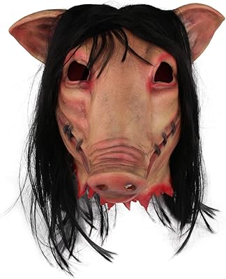 Masque effrayant d'halloween, masque d'horreur, masque de tête de cochon, masque en latex