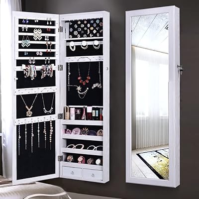 Miroir d'armoire à bijoux mural sur porte, miroir de courtoisie mural pleine longueur avec armoire de rangement de bijoux verrouillable (a). DIAYTAR COTE D'IVOIRE est une boutique en ligne généraliste proposant plus de 300 000 références de produits pour répondre à tous les besoins de ses clients. Avec sa large gamme de produits, elle offre une expérience d'achat unique et pratique. Elle est devenue la boutique leader en Côte d'Ivoire.