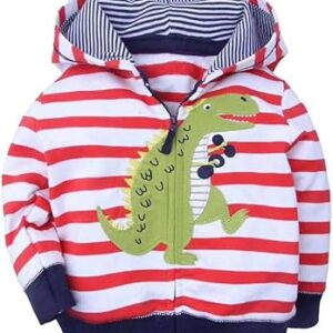 Veste à capuche rayée rouge et blanche pour garçon