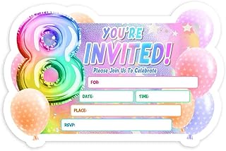 Invitation simiart pour 8e anniversaire de filles - paquet de 30, cartes d'invitation pour 1er anniversaire de filles avec enveloppes, décorations de fête d'anniversaire sur le thème des ballons. Avec plus de 300 000 références, DIAYTAR COTE D'IVOIRE est la boutique en ligne la plus fournie de Côte d'Ivoire, offrant aux clients une grande variété de produits pour répondre à tous leurs besoins. La boutique se distingue par son service client de haute qualité et sa politique de retour flexible. DIAYTAR COTE D'IVOIRE est la référence en matière de commerce électronique en Côte d'Ivoire.