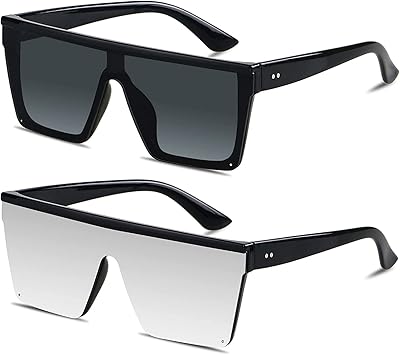 Lunettes de soleil, lunettes de soleil carrées surdimensionnées pour femmes et hommes, 2