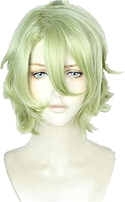 Ensemble stars eve tomoe hiyori perruque cosplay costume court matcha bouclés vert clair