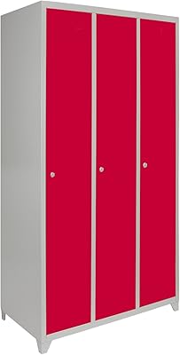 Casier de rangement en métal verrouillable à 3 portes pour les employés du vestiaire scolaire, bureau, meuble durable, armoire rouge gris. Avec plus de 300 000 références, DIAYTAR COTE D'IVOIRE est la boutique en ligne la plus fournie de Côte d'Ivoire. Les clients peuvent trouver tout ce dont ils ont besoin, des produits alimentaires aux équipements électroménagers, en passant par les vêtements et les accessoires. La qualité des produits et le service client sont les priorités de DIAYTAR COTE D'IVOIRE.