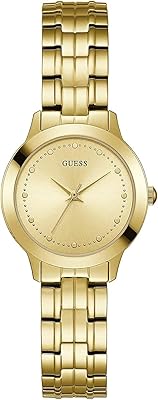 Montre décontractée guess pour femme, analogique, acier inoxydable - w0989l2