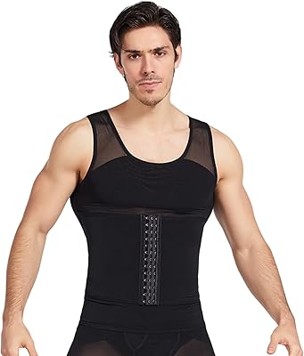 Honbolo sous-vêtements pour hommes corset de contrôle du ventre réglable ceinture thoracique gilet
