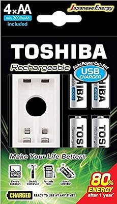 Batterie rechargeable toshiba, 4 pièces aa 2000mah