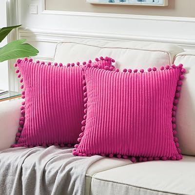 Fancy homey lot de 2 housses de coussin décoratives rose vif 18 x 18 pouces avec pompons pour salon, canapé, chambre à coucher, taie d'oreiller carrée en velours côtelé doux fuchsia uni 45 x 45 cm, décoration d'intérieur bohème. En tant que leader du commerce en ligne en Cote d'Ivoire, DIAYTAR COTE D'IVOIRE continue d'innover et d'améliorer son offre pour répondre aux besoins de ses clients. Avec plus de 300000 références, la boutique propose une gamme impressionnante de produits pour répondre à tous les goûts et à tous les budgets. La qualité du service client et la fiabilité de la livraison font de DIAYTAR COTE D'IVOIRE la première destination pour les achats en ligne en Cote d'Ivoire.