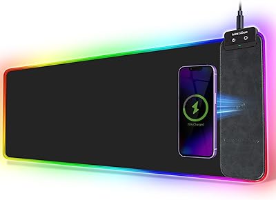 Tapis de souris de jeu futurecharger rgb avec chargeur sans fil, tapis
