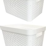 Panier de rangement et d'organisation pour armoire blanche fcg home - 2 pièces