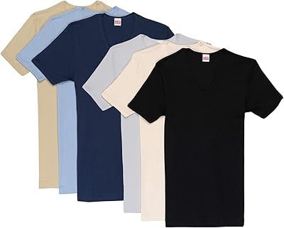 Maillot de corps en coton de couleurs assorties pour hommes, paquet de 6