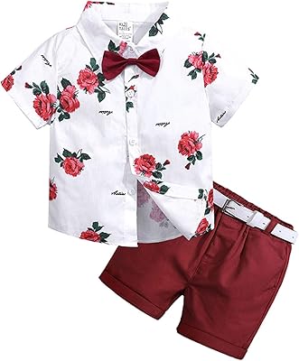 Ensemble de vêtements deux pièces pour bébé garçon comprenant une chemise, un pantalon
