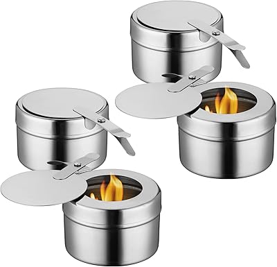 4 pièces porte-carburant à mèche de chafer porte-carburant en acier inoxydable canettes boîtes