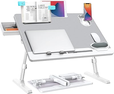 Bureau d'ordinateur portable woka pour lit, bureau d'ordinateur portable à hauteur réglable