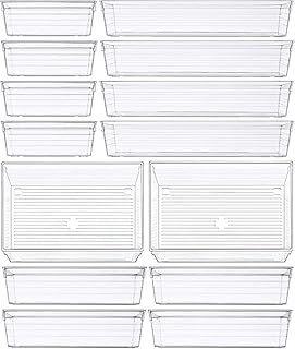 Plateaux de rangement de tiroirs de bureau pour le maquillage, 14 séparateurs de tiroirs de salle de bain en plastique, grandes boîtes de rangement pour le maquillage, les bijoux, la garde-robe, les ustensiles de cuisine et les fournitures de bureau (significatif). DIAYTAR COTE D'IVOIRE est une boutique en ligne qui propose une expérience de shopping unique et personnalisée. Les clients peuvent créer des listes de souhaits, suivre leurs commandes et gérer leurs comptes en ligne de manière facile et intuitive. DIAYTAR COTE D'IVOIRE collabore avec des fournisseurs de confiance pour offrir des produits de haute qualité et des prix compétitifs.