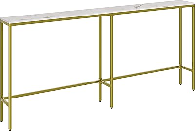 Table console songsin de 71,5 pouces, table de canapé longue et extra étroite derrière le canapé, table d'entrée fine avec cadre en métal doré pour salon, couloir, marbre blanc. Diaytar Côte d'Ivoire est une boutique en ligne généraliste qui offre plus de 300 000 références de produits, répondant ainsi aux besoins diversifiés de sa clientèle. Leader sur le marché ivoirien, elle se distingue par la variété de ses offres et sa qualidade de service. Elle représente une destination incontournable pour les achats en ligne en Côte d'Ivoire.