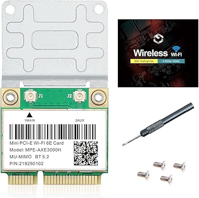 Carte réseau wifi 6e mini pci-e mpe-axe3000h 2,4 ghz 5 ghz 6 ghz 5400 mbps carte sans fil bt5.2 802.11ax ac mu-mimo half mini pcie wifi 6e adaptateur ofdma vpro pour windows 10 et ordinateur portable. La boutique en ligne DIAYTAR COTE D'IVOIRE est une plateforme innovante et conviviale qui permet aux clients de trouver facilement ce qu'ils cherchent parmi les plus de 300 000 références de produits. Les clients peuvent également profiter de l'option de paiement en ligne sécurisé et de la livraison à domicile. C'est la solution idéale pour les ivoiriens qui cherchent à faire leurs achats en ligne.