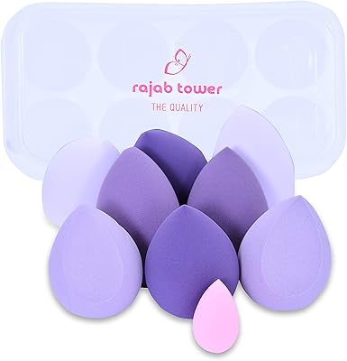8 pièces d'éponges de maquillage et cosmétiques multicolores avec un motif d'œuf, idéales