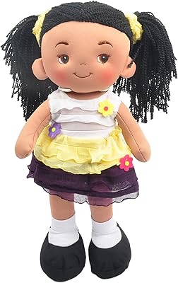 Poupée en peluche linzi isa rag jaune de 16 pouces pour filles, peluche