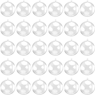 Manchap 30pcs 100mm boule en plastique transparent, boules en plastique emballables, boules décoratives