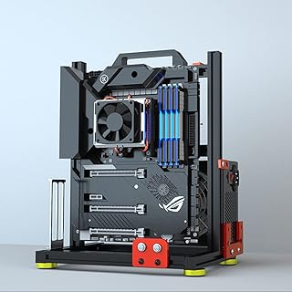 Hahuang bricolage ordinateur carte mère boîtier support pc banc d'essai ouvert vertical overclocking