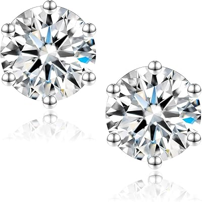 Boucles d'oreilles à tige secretok moissanite, 1 ct perfect df color lab cut