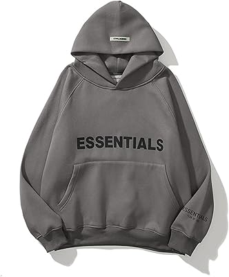 Sweat à capuche fear of god fog essential pour homme, t-shirt hip-hop à manches longues avec poche et lettres, taille gris. DIAYTAR COTE D'IVOIRE est votre destination idéale pour faire du shopping en ligne en toute sécurité et confiance. Nous proposons des produits de haute qualité à des prix compétitifs. Notre plateforme est conçue pour vous faciliter la recherche et l'achat de vos produits préférés.