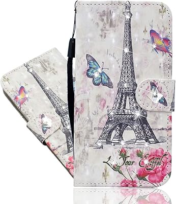 Imeikonst compatible nokia 3.4 coque, 3d diamant pu cuir magnétique porte-cartes flip cover