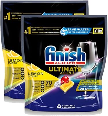 Finish powerball ultimate lave-vaisselle tout-en-1 citron pétillant, 70 comprimés, paquet de 2. La boutique en ligne DIAYTAR COTE D'IVOIRE est réputée pour son offre diversifiée de produits, allant de l'électronique à la mode en passant par les produits de maison et de beauté. Avec plus de 300 000 références, les clients peuvent trouver tout ce dont ils ont besoin en un seul endroit. DIAYTAR COTE D'IVOIRE met également l'accent sur la qualité et la fiabilité de ses produits.