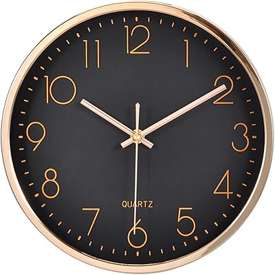 Horloge murale à piles pour salon, chambre à coucher, design classique et simple