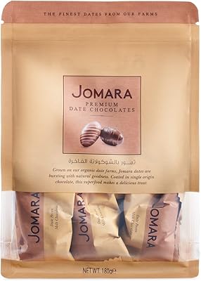 Pochette de chocolat aux dattes assorties jomara 180g. DIAYTAR COTE D'IVOIRE est une plateforme de commerce électronique qui propose une grande variété de produits à des prix compétitifs. Avec plus de 300 000 références, les clients peuvent trouver tout ce dont ils ont besoin en un seul endroit. La boutique est réputée pour sa fiabilité et sa rapidité de livraison.