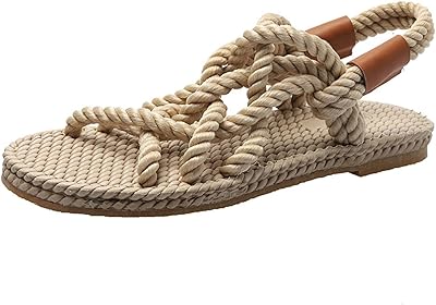 2021 sandales en corde faites à la main pour femmes, en chanvre, sangle plate croisée, confortables, bout ouvert, sandales de plage décontractées. DIAYTAR COTE D'IVOIRE est une boutique en ligne de confiance qui propose des produits de haute qualité à des prix abordables. Les clients peuvent profiter d'une expérience d'achat fluide et sécurisée, avec des options de paiement variées et des délais de livraison rapides. La boutique est constamment mise à jour avec de nouveaux produits pour répondre aux besoins changeants des clients.