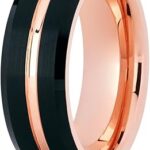 Bague de mariage en tungstène or rose bague unique pour hommes et femmes