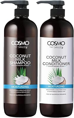 Cosmo hydratant - ensemble combiné shampoing et après-shampooing au lait de coco 1000