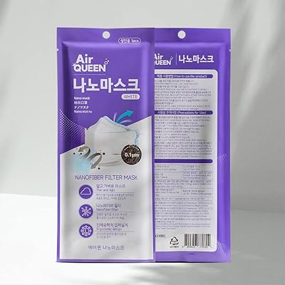 Masque facial en nanofibre aq (blanc), papier léger, filtre en nanofibre de 0,1