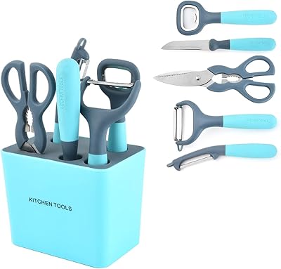 Ensemble d'outils d'épluchage et de coupe 6 pièces, outils de cuisine rotatifs pour légumes avec porte-outils multifonctions, comprend un couteau éplucheur, coupe-fruits, ouvre-bouteille, ciseaux et base de rangement. Diaytar Côte d'Ivoire se positionne comme la boutique en ligne la plus complète de Côte d'Ivoire, avec des catégories allant de l'électronique aux produits alimentaires. Nous mettons en avant la qualité et la variété de nos produits, ainsi que notre service client dédié. Nous visons à devenir la première destination pour les achats en ligne dans le pays.