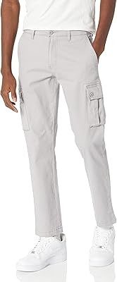 Pantalon cargo extensible coupe slim amazon essentials pour hommes gris clair