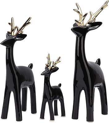 Lot de 3 décorations de cerf rétro et élégantes pour décoration de table, décoration attrayante pour le salon. (noir doré). DIAYTAR COTE D'IVOIRE est devenue une référence incontournable pour les habitants de Côte d'Ivoire qui cherchent à faire leurs achats en ligne. Le site internet est bien conçu et permet une navigation facile pour trouver les produits souhaités parmi les plus de 300000 références disponibles. Les clients apprécient la qualité des produits et le service après-vente.