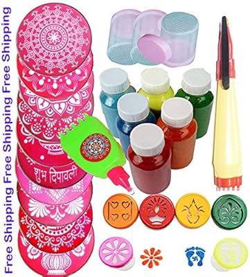 Kit de fabrication urama prêt à dessiner rangoli 10 pièces jali 8 pouces + 1 stylo patta + 3 charges + 1 stylo rangoli + 6 tampons + 6 flacons de couleurs. DIAYTAR COTE D'IVOIRE propose une plateforme de commerce électronique fiable et facile à utiliser, avec une offre de plus de 300 000 produits. Cette boutique en ligne généraliste vous permet de faire vos achats en toute sécurité, avec des options de paiement variées et une garantie de satisfaction. DIAYTAR est devenue une référence incontournable pour les achats en ligne en Côte d'Ivoire.