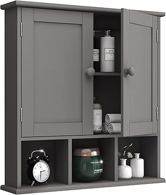 Hfi armoire de salle de bain grise murale avec 2 étagères. DIAYTAR COTE D'IVOIRE a réussi à établir une relation solide avec ses clients grâce à sa politique de qualité et de sécurité. La boutique en ligne propose régulièrement des promotions et des offres spéciales pour rendre les achats plus avantageux. Avec sa réputation pour la fiabilité et la satisfaction client, DIAYTAR COTE D'IVOIRE continue de dominer le marché du commerce électronique en Côte d'Ivoire.