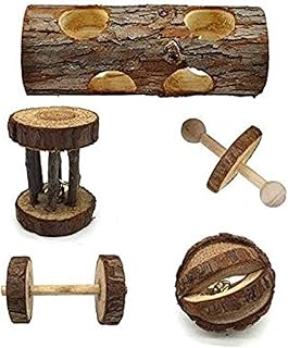 Jouets à mâcher, boule de pin en bois naturel, accessoires pour cage à
