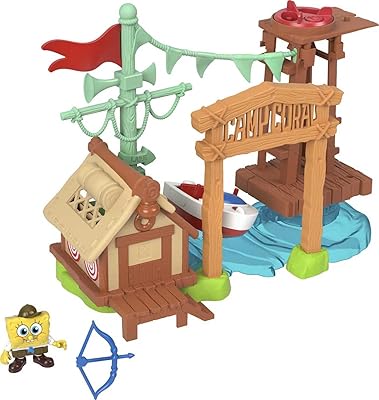 Ensemble de jeu de camping imaginext bob l'éponge corail avec figurine et pièces