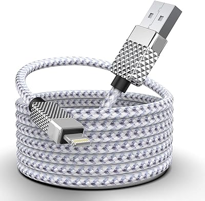 Cordon de chargeur iphone extra long de 5 m/16 pieds, [certifié mfi] câble de chargement lightning usb a recouvert de nylon pour iphone 12/11/11 pro/11 pro max/xs/xs max/xr/ x/8/8 plus/7/7 plus/6/6 plus/5/se, argent. DIAYTAR COTE D'IVOIRE est une boutique en ligne généraliste qui propose plus de 300 000 références de produits divers. Elle est reconnue comme l'une des boutiques en ligne les plus importantes de Côte d'Ivoire, offrant une large gamme de choix pour les consommateurs. La boutique en ligne se distingue par sa qualité de service et sa grande sélection de produits.