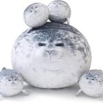Oreiller en peluche en coton sqii avec 4 morceaux de peluche sur le ventre