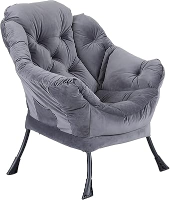 Canapé jomol, chaise confortable pour chambre à coucher, chaises distinctives (gris foncé)